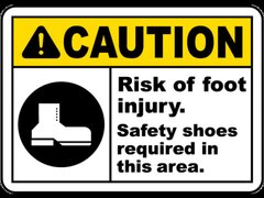 Warning Safety Shoes Required Sign