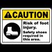 Warning Safety Shoes Required Sign